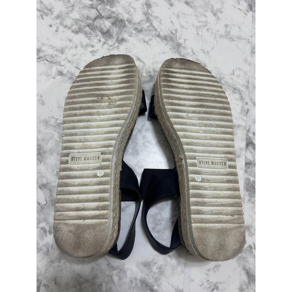 Women's Black Espadrille Sandals - Picture 7 of 9